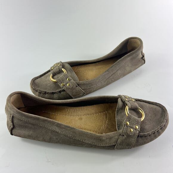 J.CREW Shoes - J. Crew Suede Driving Shoes Loafer Flats Shoes Taupe Grey Women 8
